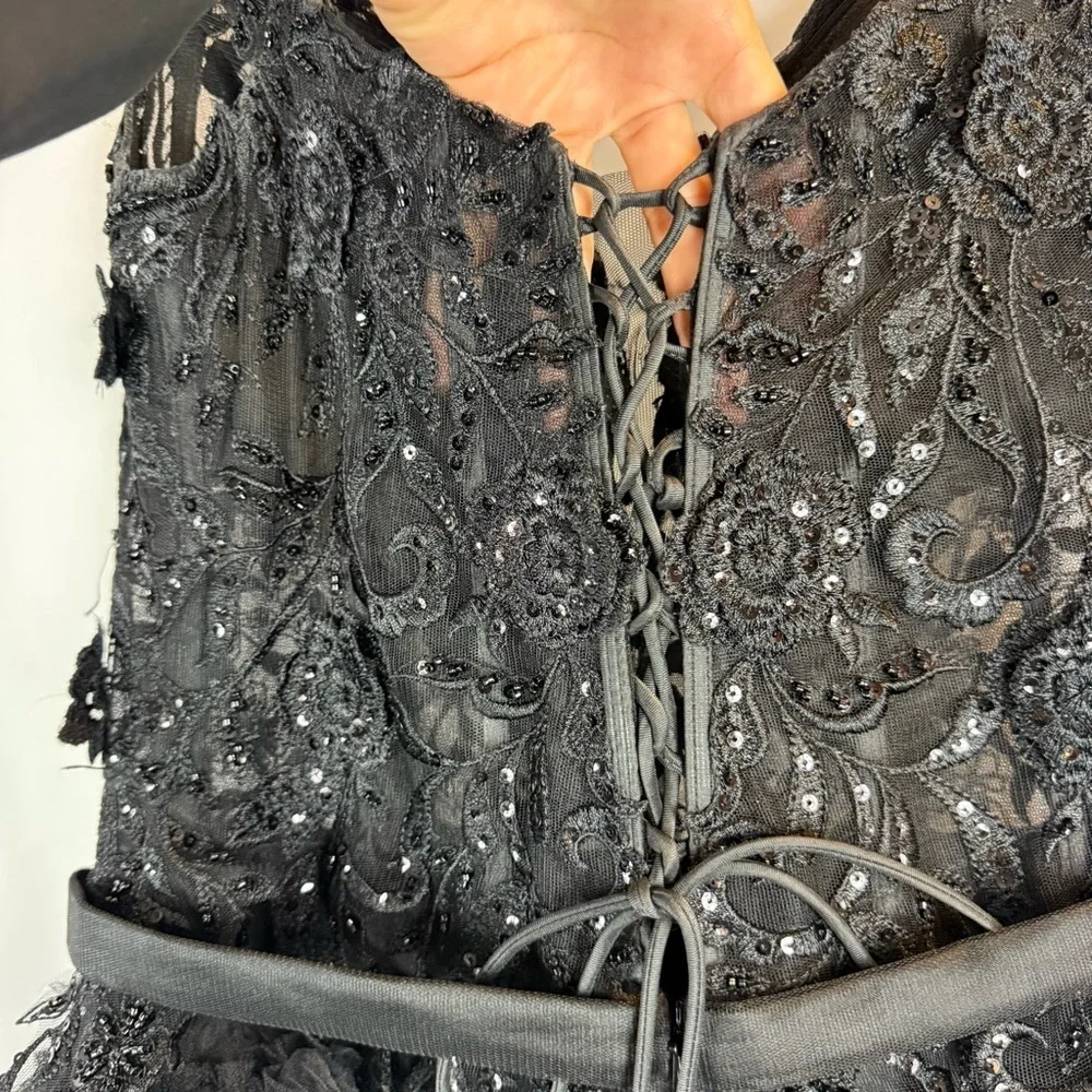 Elegant Black Evening Gown Off-Shoulder Dress Size:M wedding, prom dress